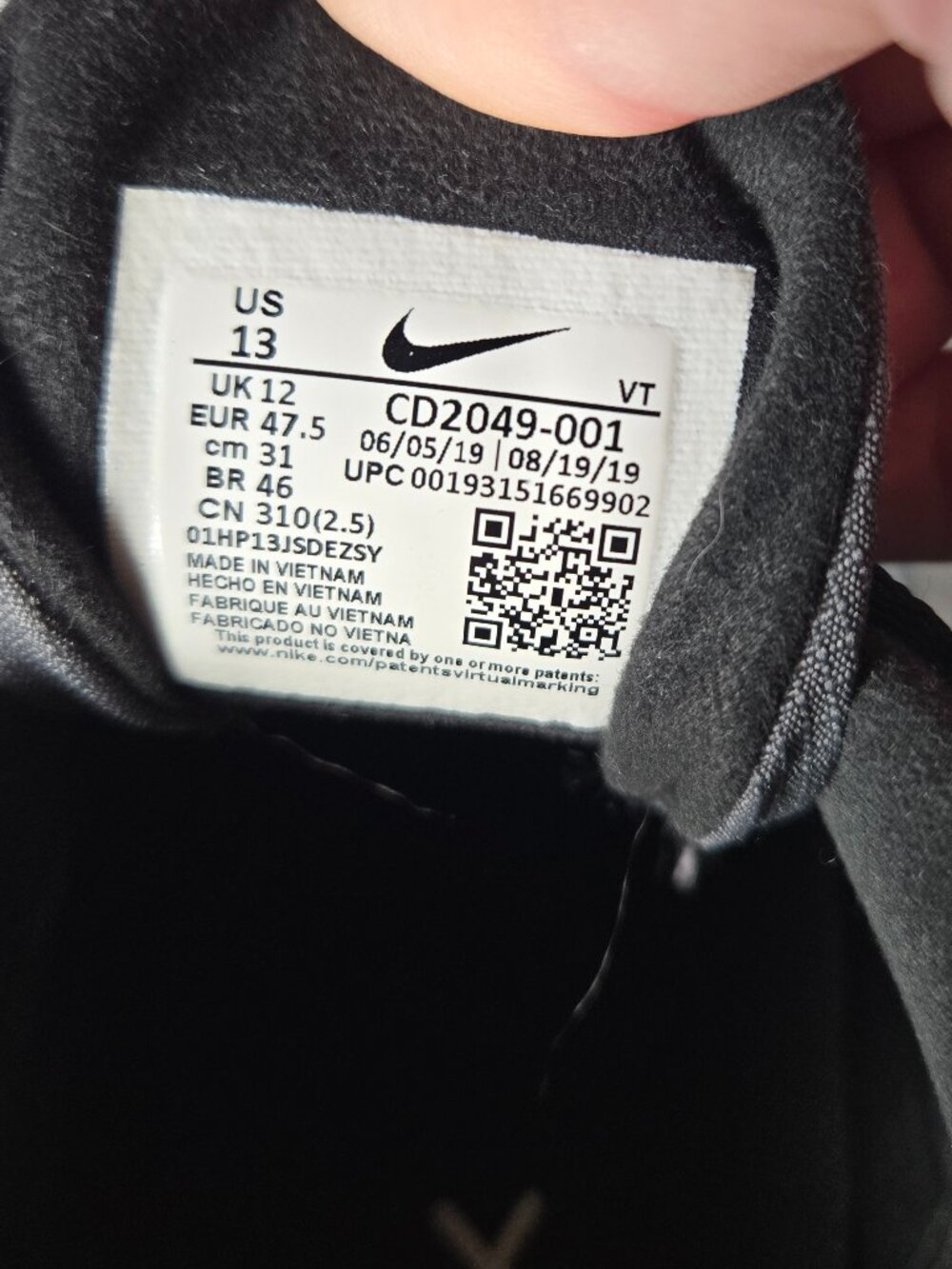 Nike Air Max 270 React Black Grey Men's Size 13 - Picture 6 of 6
